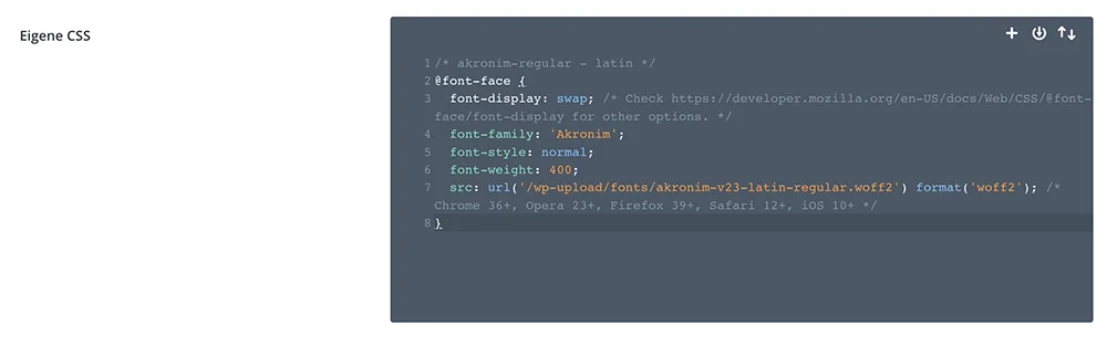 Ein Beispiel, wie ein CSS-Code aussehen könnte
