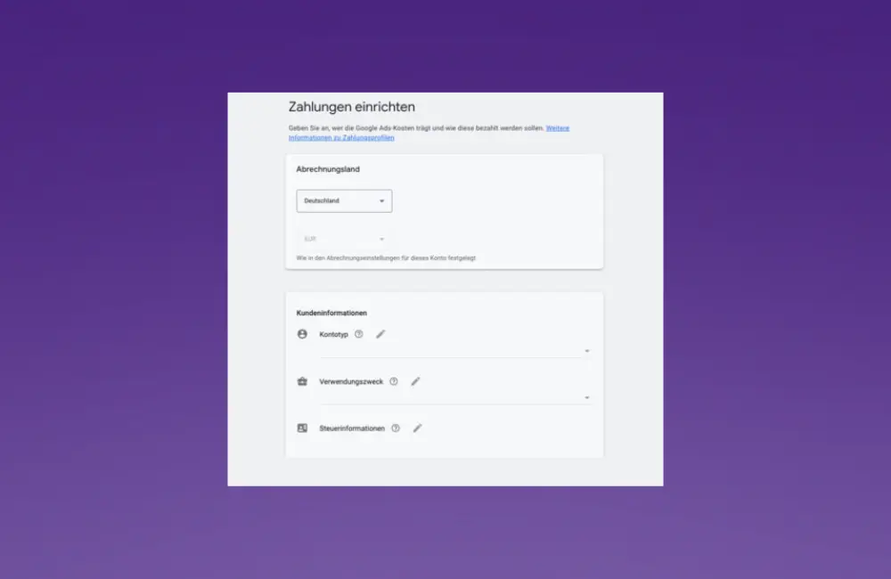 Kredit-Karte, Konto, PayPal zu Google Ads hinzufügen - Checkliste Kredit-Karte, Konto, PayPal zu Google Ads hinzufügen - Checkliste