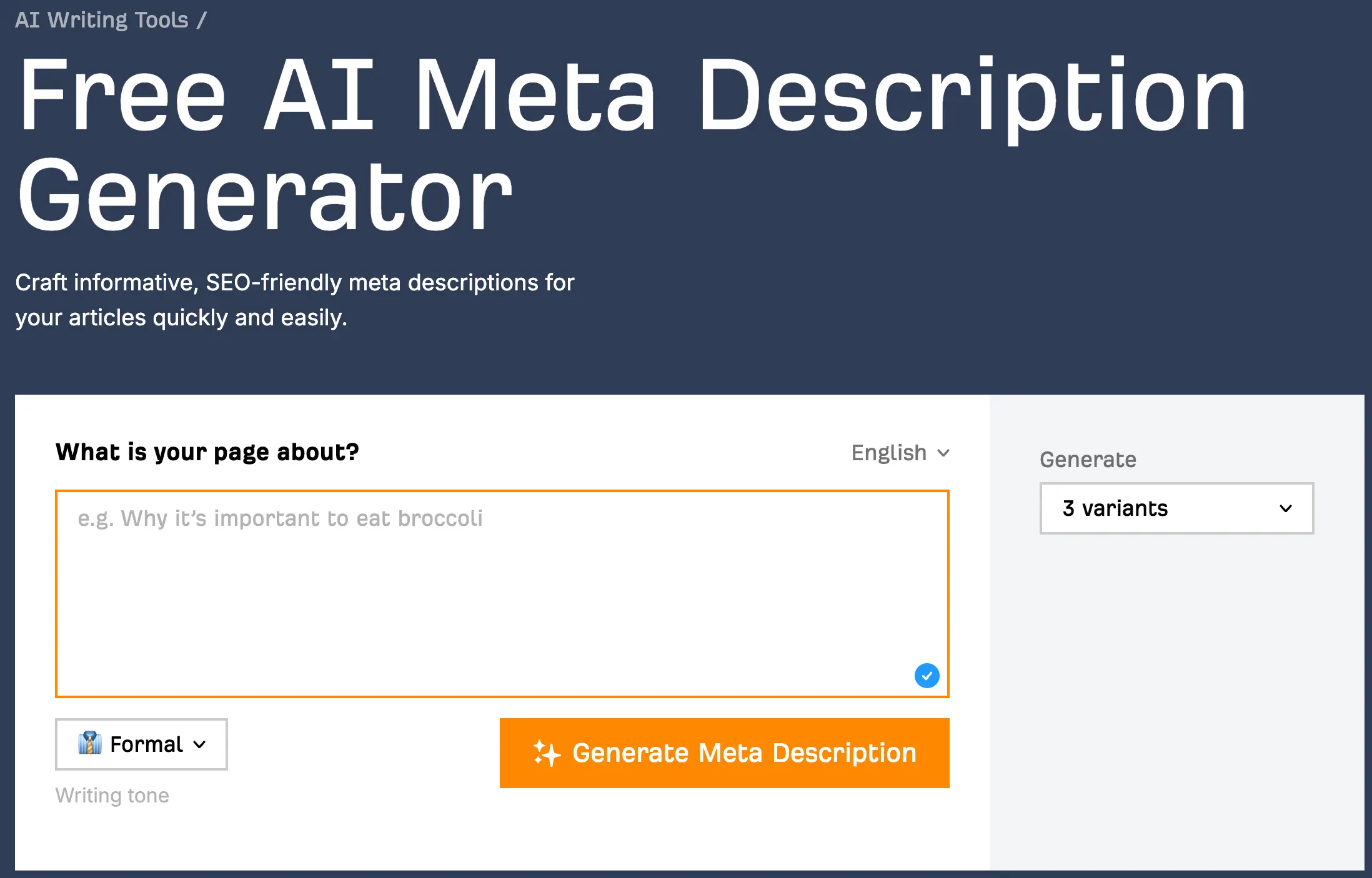 ahrefs meta description generator