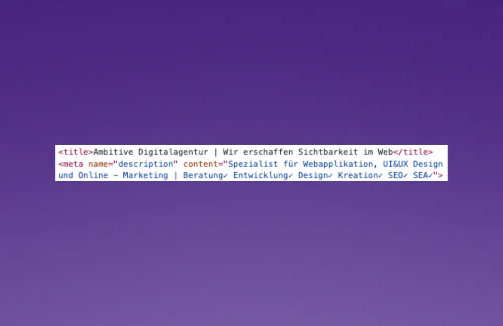 Meta Description im HTML Dokument, HTML Element Meta Description im HTML Dokument, HTML Element