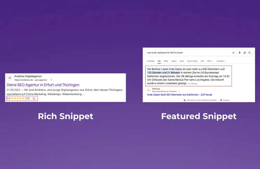 Unterschied erklärt: Rich Snippets, Featured Snippets und Rich Results