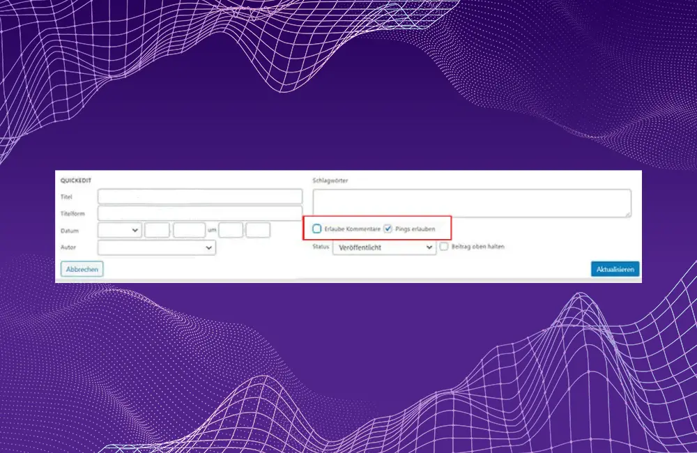 Kommentare für einzelne Beiträge oder Seiten deaktivieren