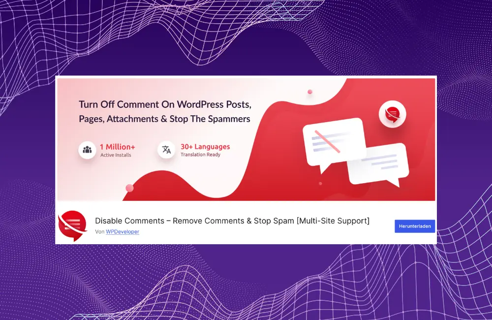Deaktivieren von Kommentaren durch ein Plugin