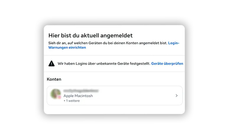 Hilfe Konto bei Instagram kompromittiert