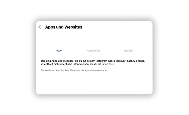 Apps und Webseiten aus Instagram entfernen 