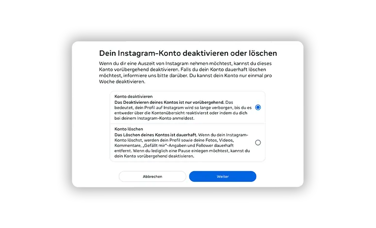 Kontoinhaberschaft und Einstellungen Instagram Kontoinhaberschaft und Einstellungen Instagram
