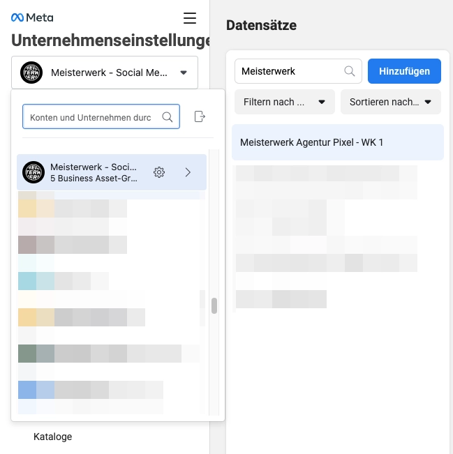 Business Account wechseln Business Account wechseln