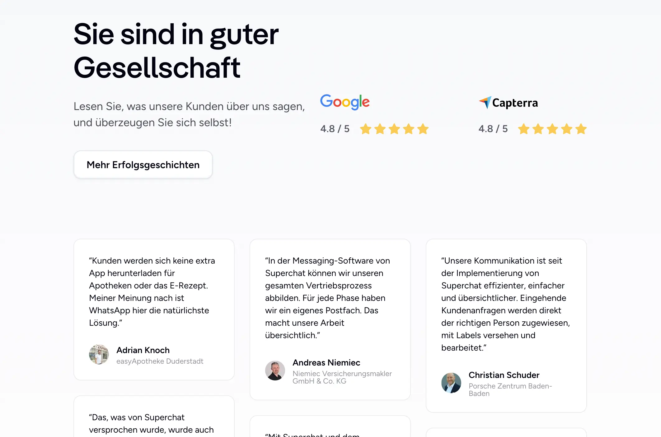 Superchat - Feedback und echte Kundenerlebnisse Superchat - Feedback und echte Kundenerlebnisse